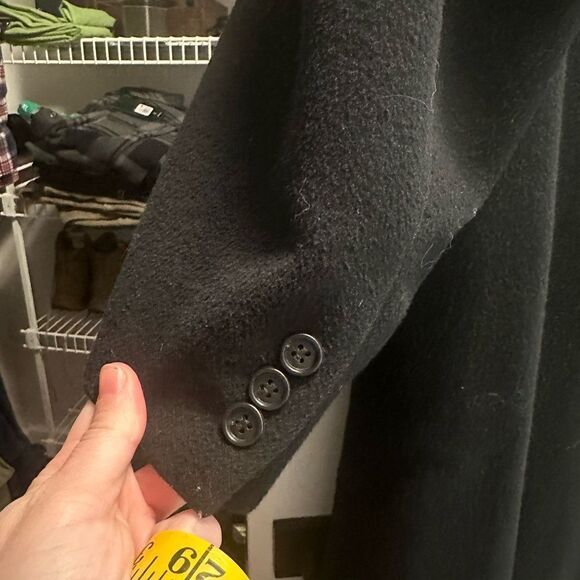 Men’s L44 Cashmere black long coat - Picture 5 of 9